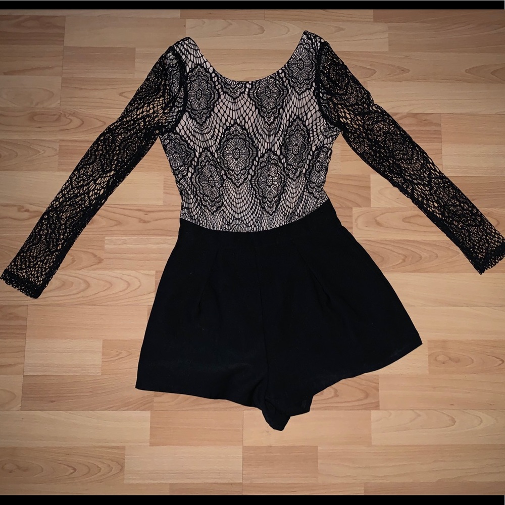 Lace Top Romper